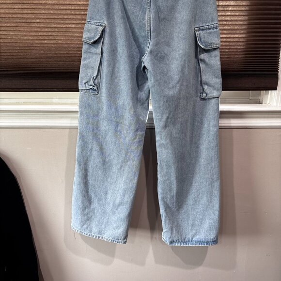 Pretty Little Thing Petite US SZ: 6 Blue Denim Cargo pants - Picture 7 of 13